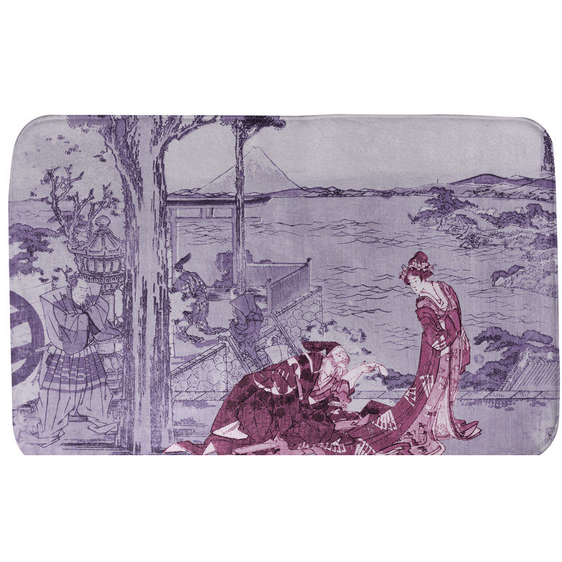 Tapis pour salle de bain Hague, L 19 po x L 26 po, Bleu/rouge