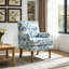 Fauteuil d'appoint rembourré avec garniture cloutée