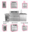 Îlot de cuisine en acier inoxydable 304 de 96 po à 3 brûleurs avec 3 refroidisseurs à vin et 85 000 BTU 96 po-126190942-126190944