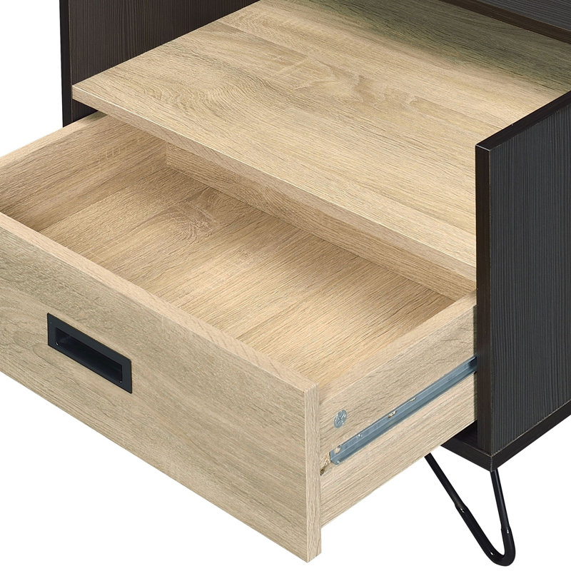table de chevet avec fonction d'affichage et utilitaire, Noir, noir, noir, noir