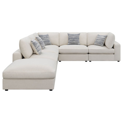 Rhette Beige 6Piece Upholstered Sectional With Reversible Cushions