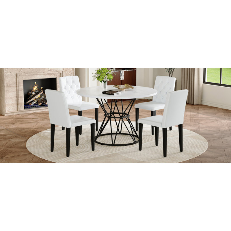 Ensemble de table de salle à manger (doit inclure à la fois la table et la chaise), ensemble de cuisine industrielle moderne en marbre 47,3 po