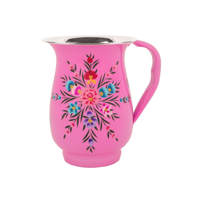 Cotton Pansy 1.7L Stainless Steel Picnic Water Jug - By BillyCan, Raspberry