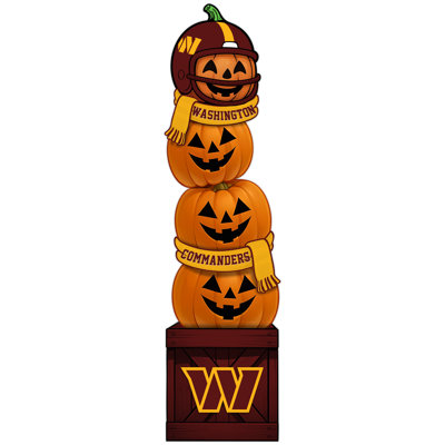 Washington Commanders Pumpkin Stacked Leaner With Helmet