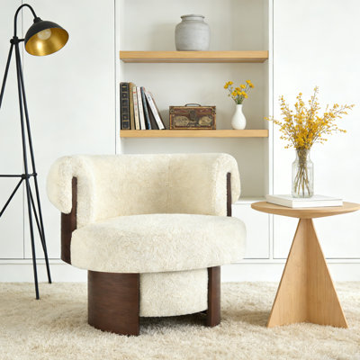 Fauteuil d'appoint large pivotant rembourré Boucle