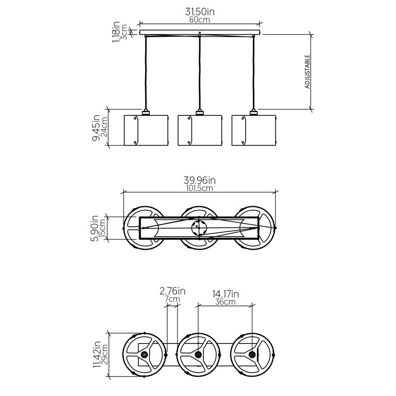 Element 3 - Light Pendant, Louro Freijo