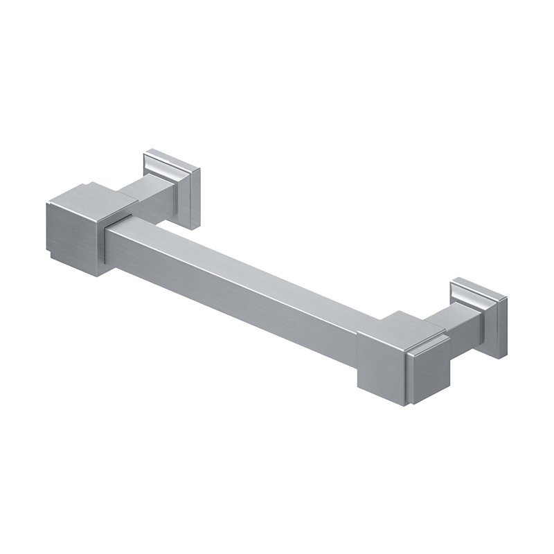MP40U26D Decorative Cabinet Pull 4", Manhattan, Solid Brass in Brushed Chrome, Brushed Chrome