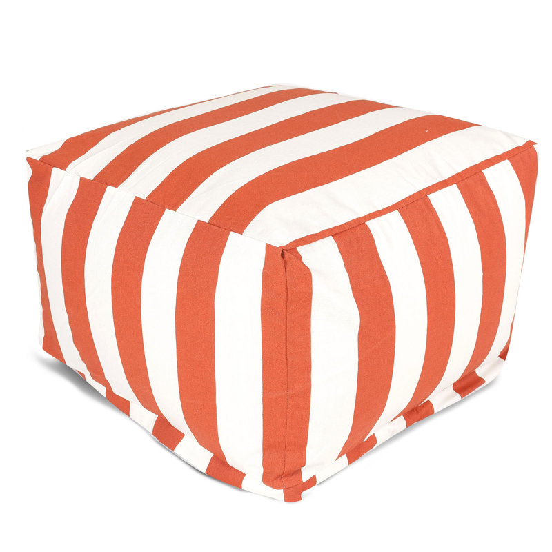 Repose-pieds avec coussin Loucks, Orange brulé / crème