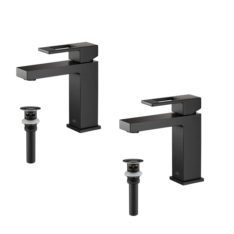 Cube Single-Hole Single-handle Bathroom Faucet, Matte Black, Yes