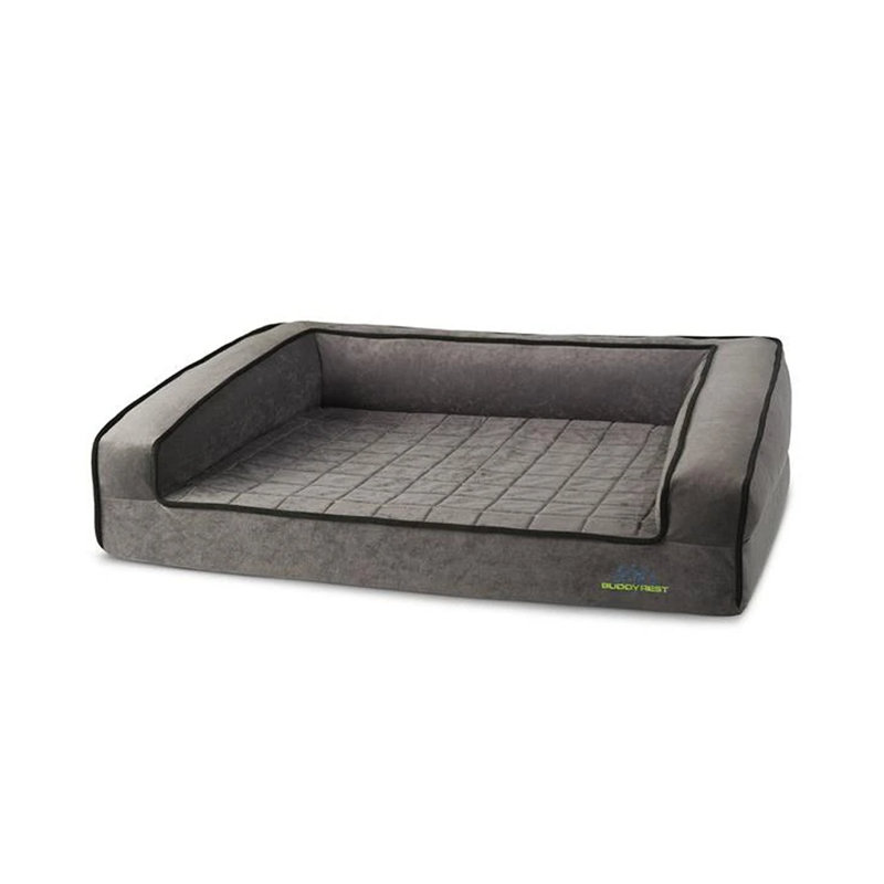 Lit pour chien Crown Bolster, Très grand (l 48 po x P 32 po x H 10 po), Gris Fathom