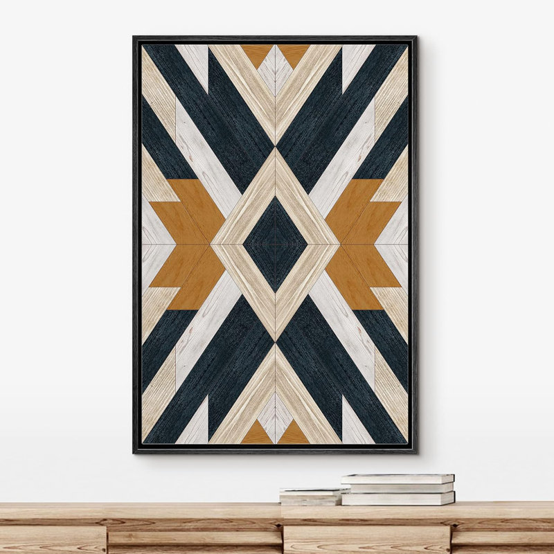 Panneaux à motif géométrique Western, Noir, H 36 po x l 24 po