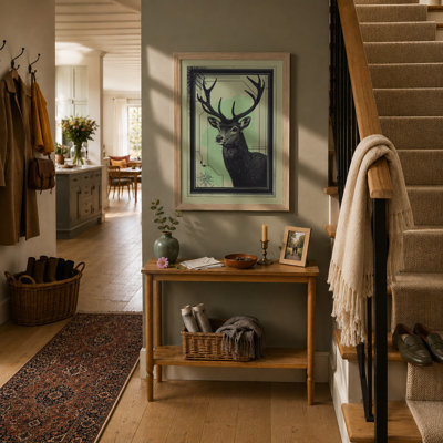Antlered Deer Boho - Framed Print