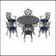 Table de salle à manger en aluminium coulé durable avec finition résistante aux intempéries et trou pour parasol pour les rassemblements extérieurs
