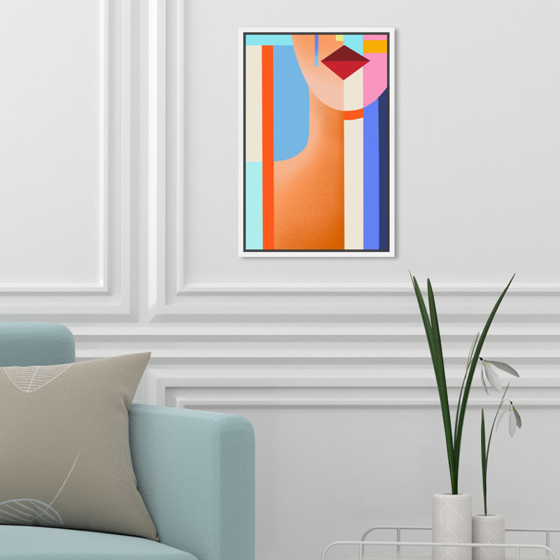 Abstract Shaped Lady III Print, 24" H x 16" W, White Framed