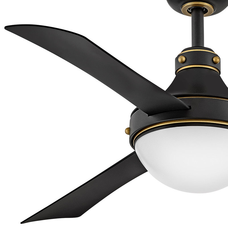 Burghard 50'' Ceiling Fan with LED Lights, Matte Black
