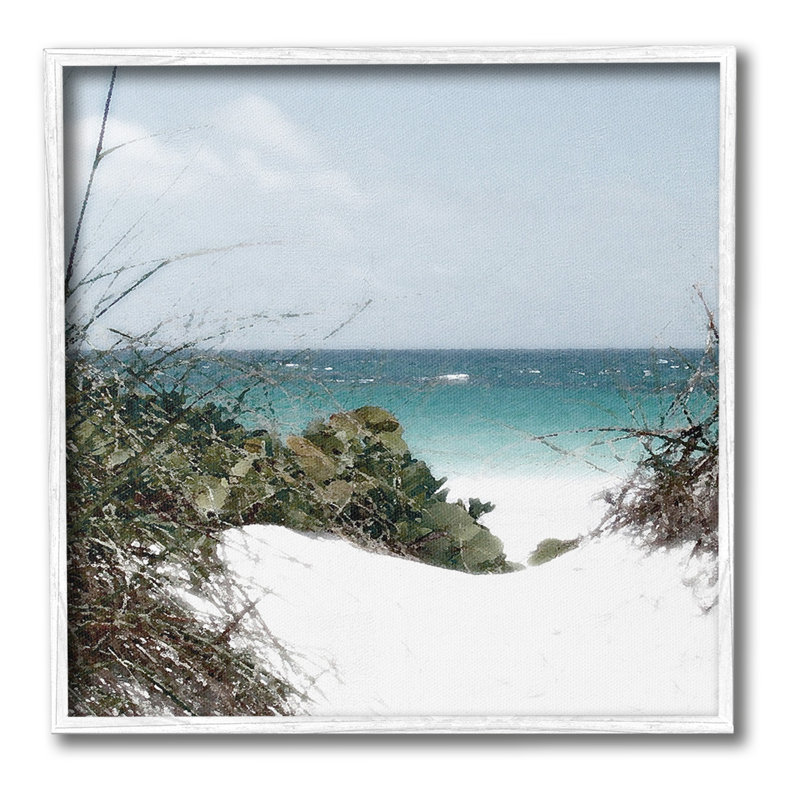Clear Beach Scenery, estampe numérique encadrée par Noah Bay, H 24 po x l 24 po, Giclée encadrée noir minuit