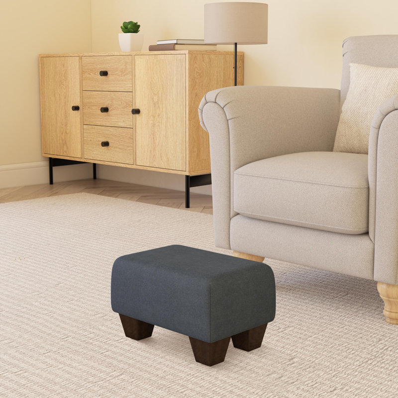 Manufactured Wood Accent Stool, Poz, Mahogany Wood, Steel Grey