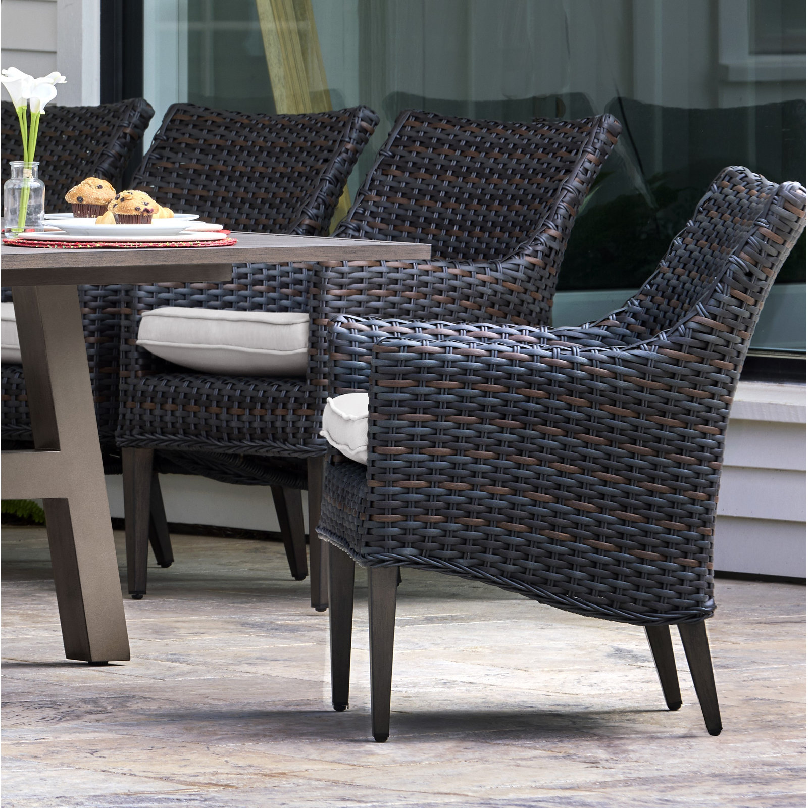 Keiser 84" Patio Dining Set, Beige, 6
