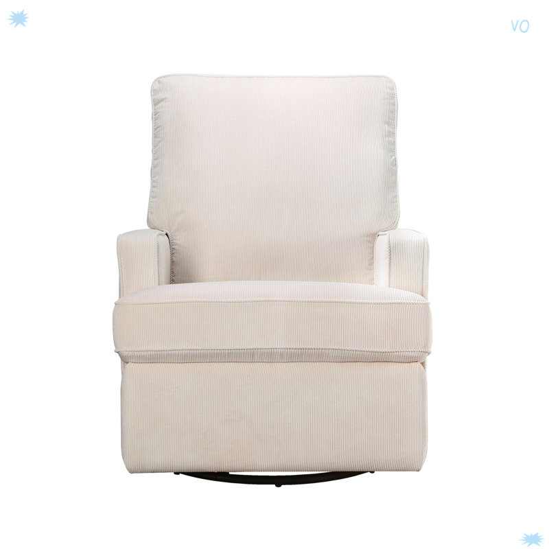 Fauteuil inclinable pivotant Tucker à rayures ivoire