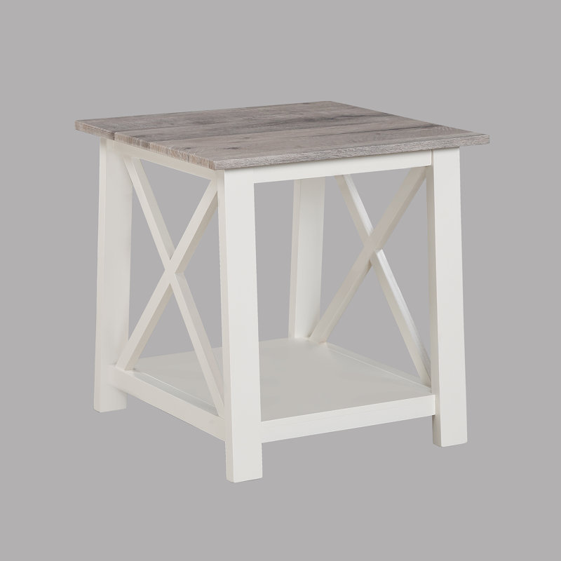 3-Piece Set Table, Top Cocktail Rectangular Coffee Table and Two Matching Square End Tables for Living Room