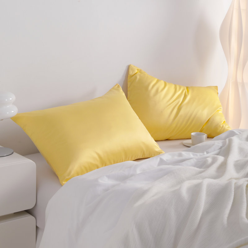  Housse de coussin en microfibre, Jaune, Très grand