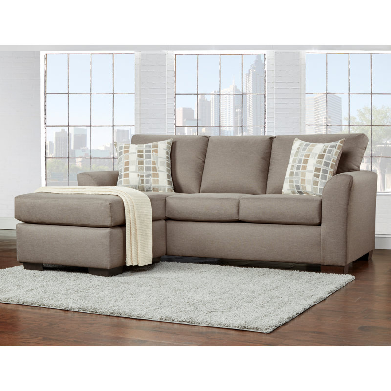 84" Wide Cotton Reversible Sofa & Chaise, Taupe