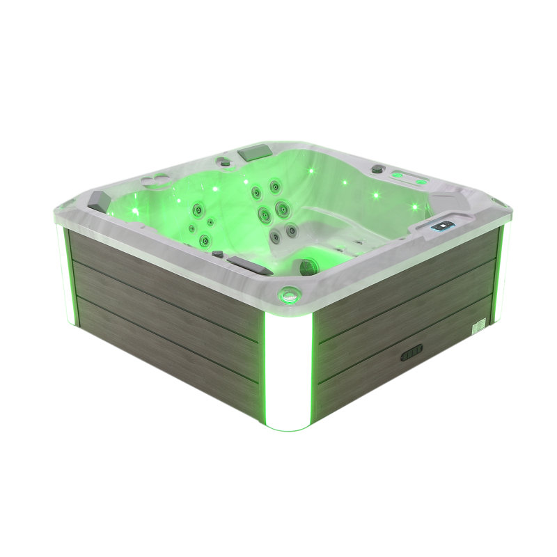 5-Person White Acrylic Lounger Spa with 41 Jets