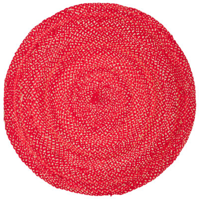 Willacy Natural Fiber Hand Loomed Jute/Cotton Solid Color Rug in Beige/Red