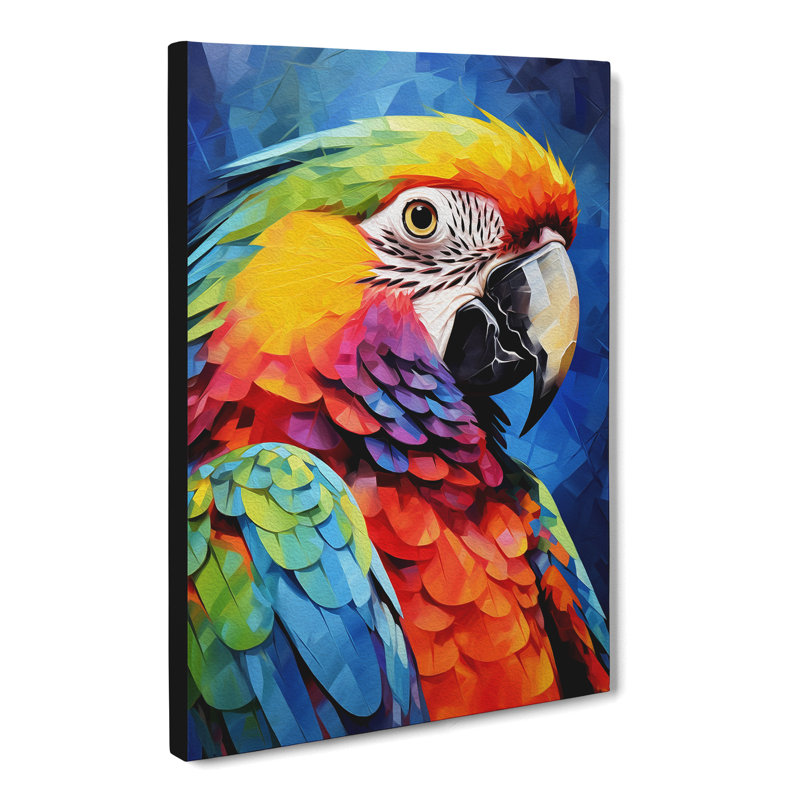 Parrot Abstract - Art Prints - Wrapped Canvas, 50cm H x 35cm W x 3cm D