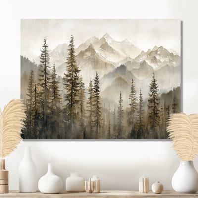 «Timber and Peaks Mountain Simplicity In Winter III», art mural montagnes pour le salon