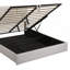 Grand lit plateforme tapissier avec système de rangement hydraulique, sans sommier tapissier, beige