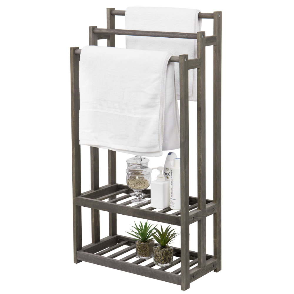 Rebrilliant Rustic Wooden Quilt Blanket Rack Wayfair