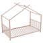 Lit plateforme simple en métal, rose-319262901