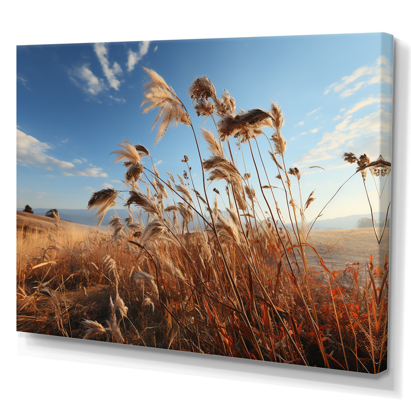 Paysage de prairie sur toile, Toile tendue, H 12 po x l 20 po x P 1 po