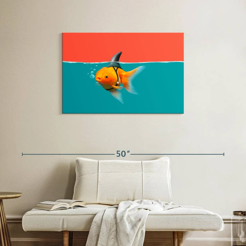 Brampt Goldfish As A Shark, 24" H x 36" W