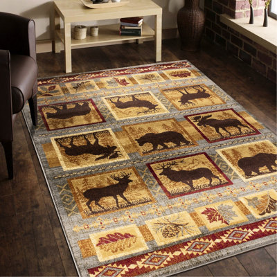 2 pi 7 po X 3 tapis en polypropylène bleu, teint, convenant aux maisons avec et animaux de compagnie, et tapis pour animaux de compagnie