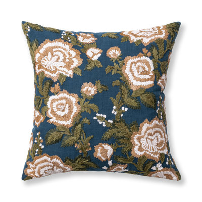 Broadmoor Cotton Raffia Embroidered Throw Pillow