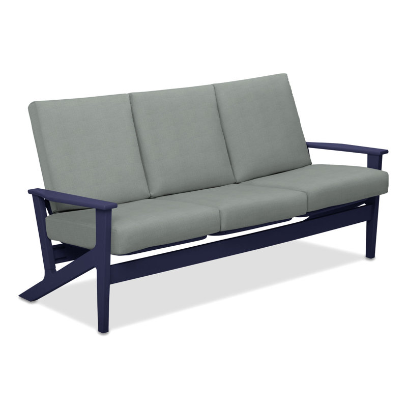 Chrisa 74.5'' Wide Patio Sofa with Cushions, Mist, Desert
