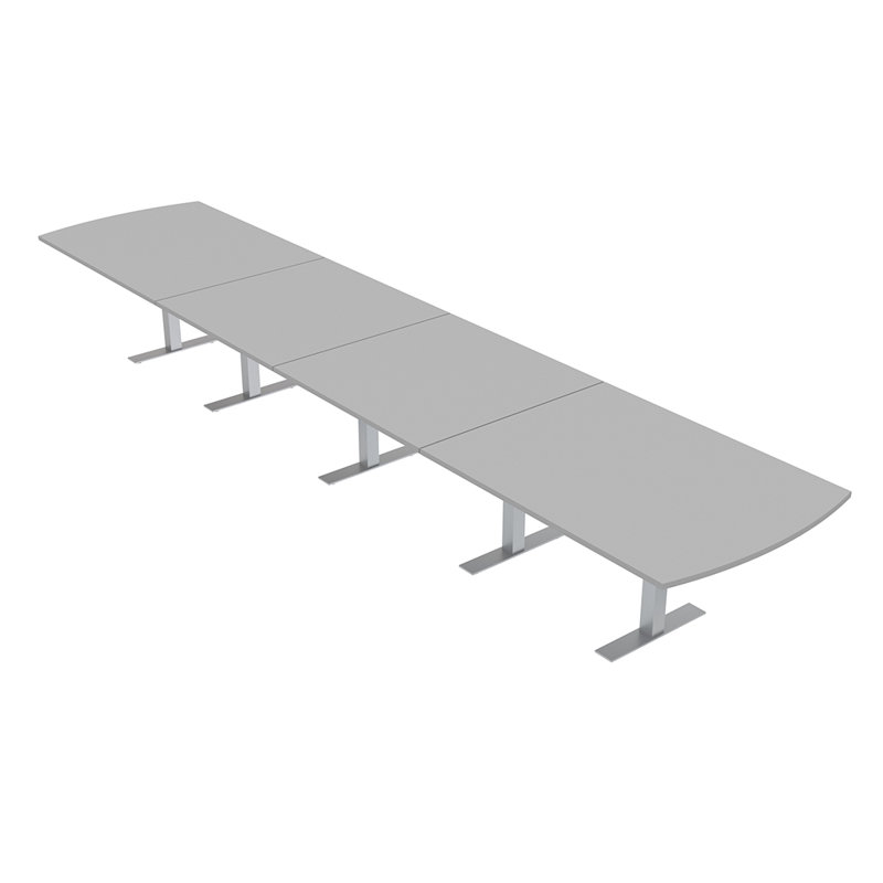 Table de conférence Pavert Arc, Argent argent, Brouillard gris, H 30 po x l 240 po x P 48 po