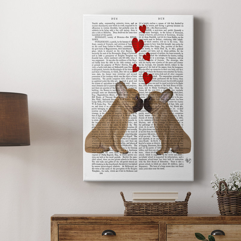 French Kiss and Hearts - Gallery Cavas, H 12 po x l 8 po