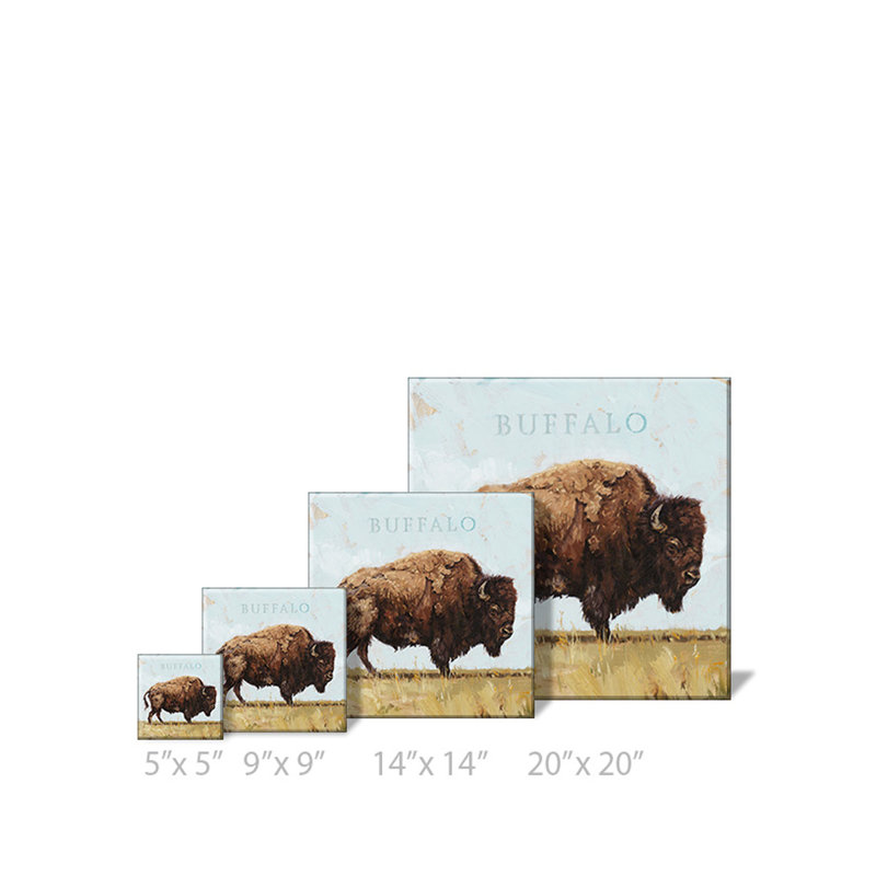 Buffalo, estampe numérique, H 20 po x l 20 po x P 1 po