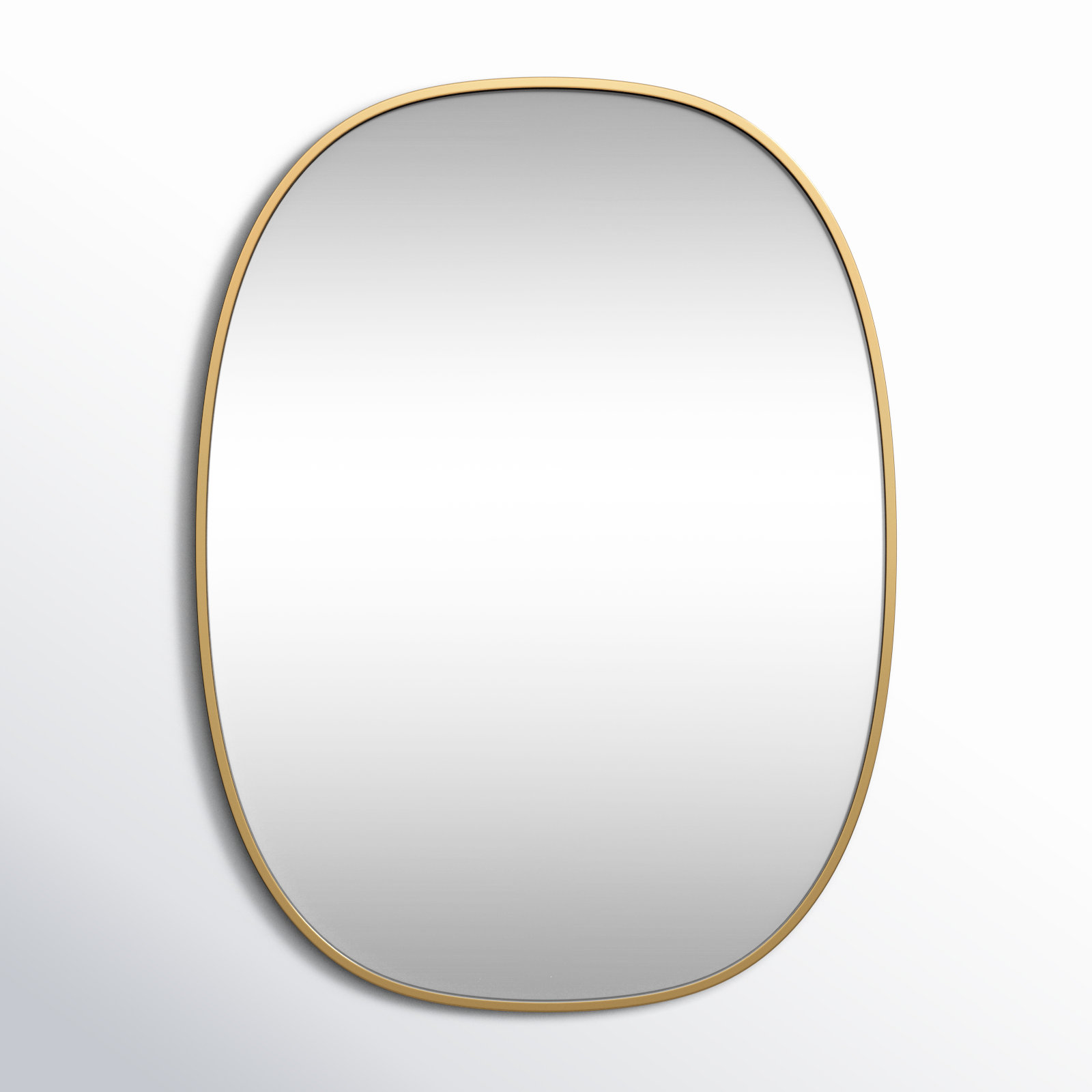 Sabine Metal Curved Oval Wall Mirror, Brass, 36" x 27"
