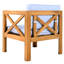 5 canapés modulaires d'extérieur, bois naturel, coussins gris, 2 canapés d'angle, 1 sans accoudoirs, table à thé pour bois calme 5, finition, articles