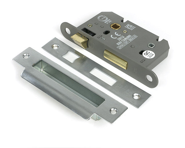 Heavy Duty Bathroom Lock, Satin Chrome