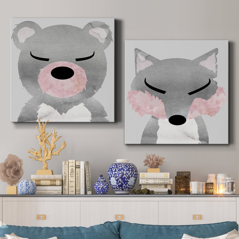 " Bear " 2 - Pieces, 32" H x 64" W x 1" D, Wrapped Canvas