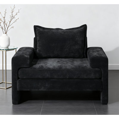 Fauteuil d'appoint avec accoudoirs larges 40,9 po Chenille