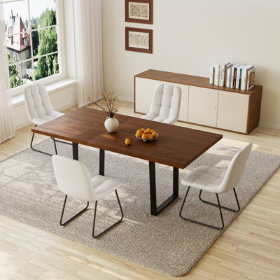 62.9" To 78.7" Extendable Removable Leaf Dining Table With Chairs, Dining Kitchen Table Sets(1Table4Chairs)