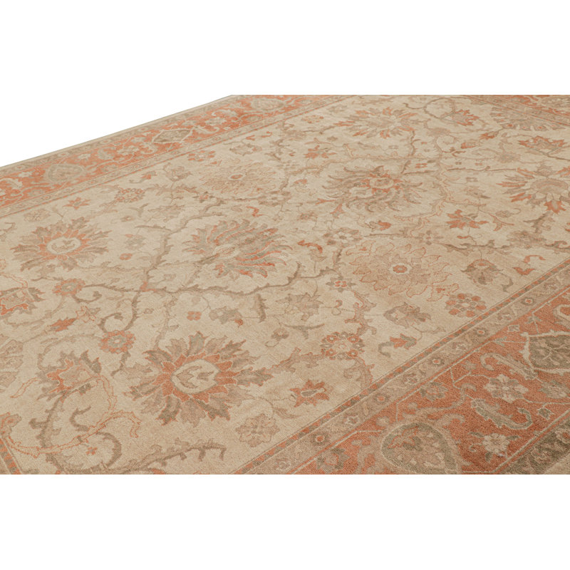 Rug & Kilim's Persian Sultanabad Style Rug In Beige And Orange With Florals
