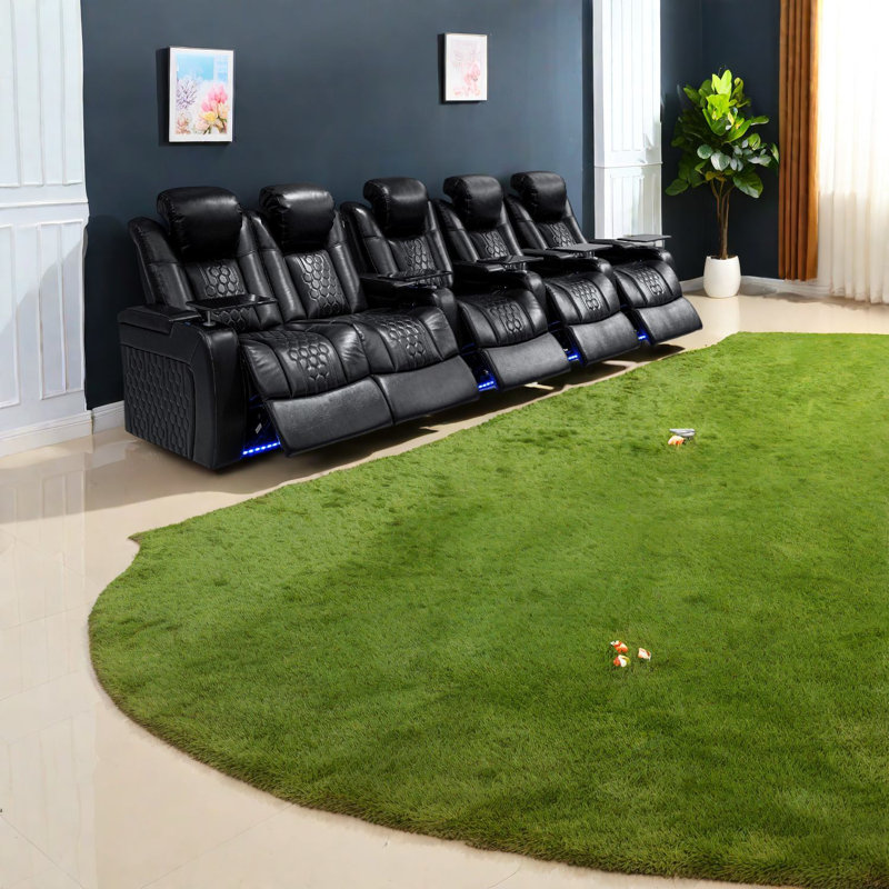 Fauteuil inclinable noir de première qualité, cuir véritable, cinéma maison polyvalent moderne