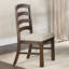 Ensemble de 2 chaises d'appoint avec siège rembourré, gris et brun rustique